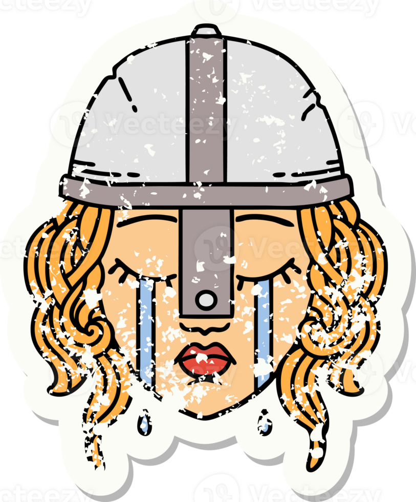 grunge sticker of a crying human fighter png