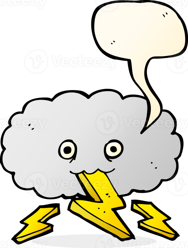 cartoon thundercloud with speech bubble png