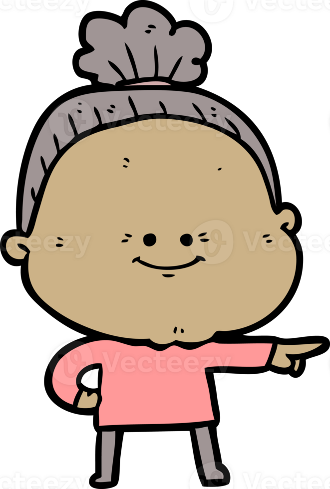 cartoon happy old woman png