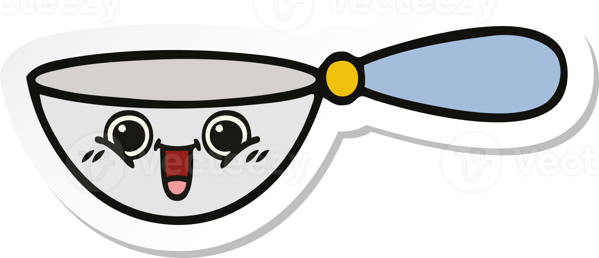 sticker of a cute cartoon measuring spoon png