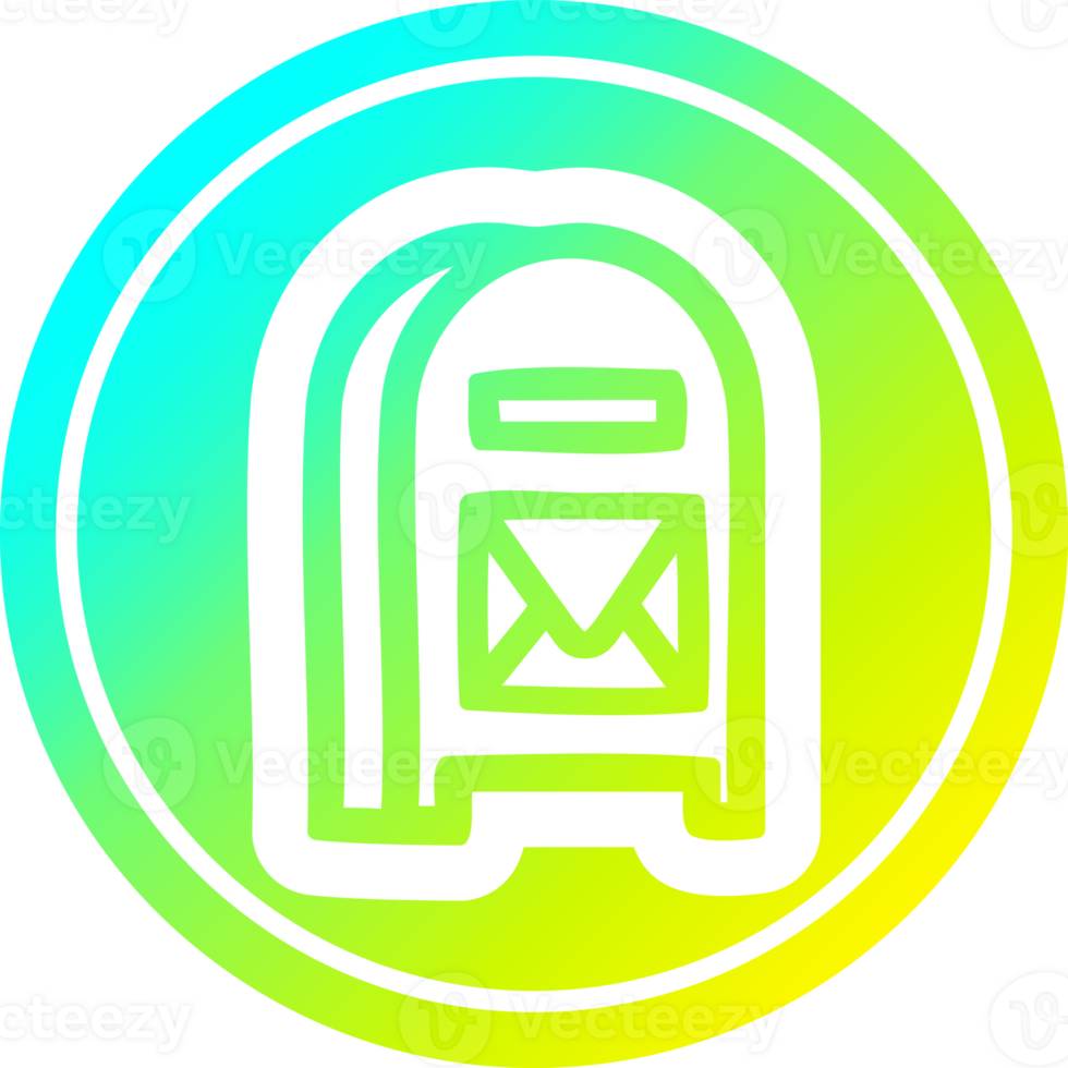 mail box circular icon with cool gradient finish png