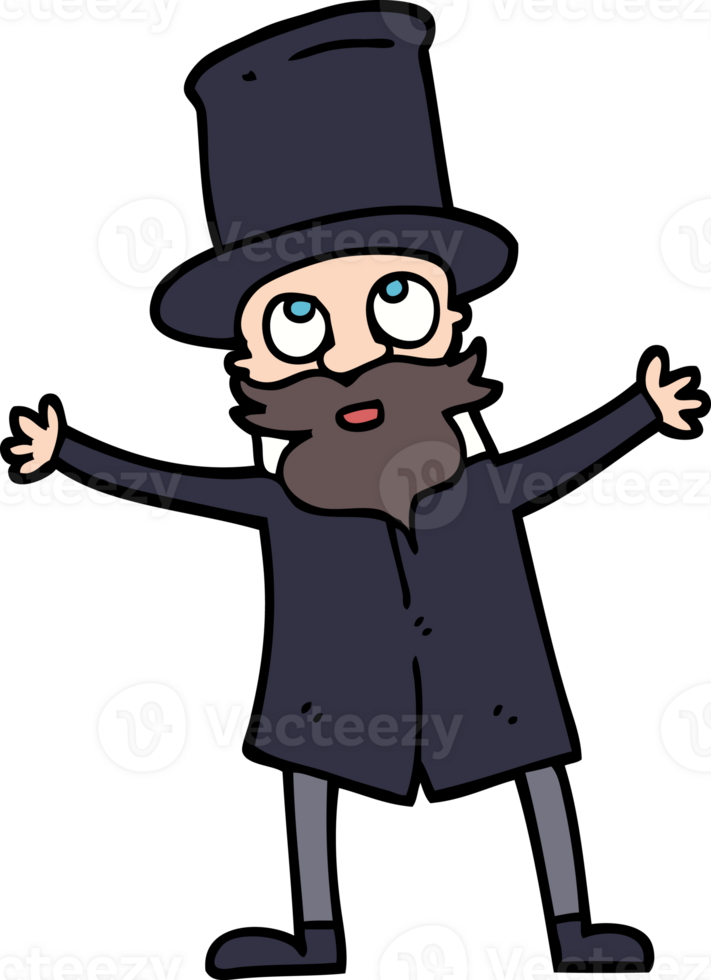 hand drawn doodle style cartoon victorian man png