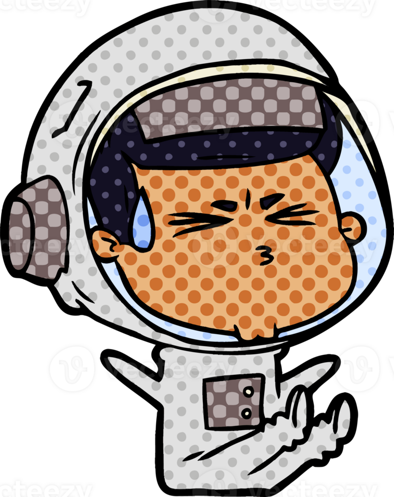 cartoon stressed astronaut png