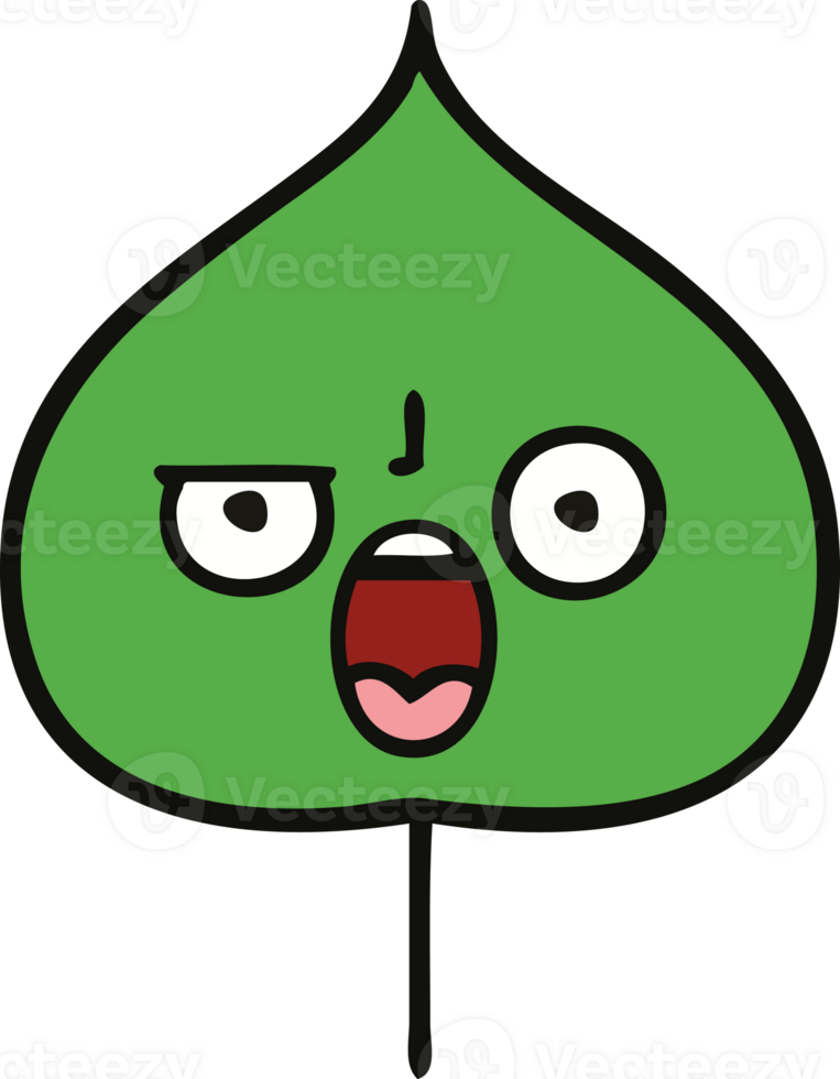 cute cartoon of a expressional leaf png