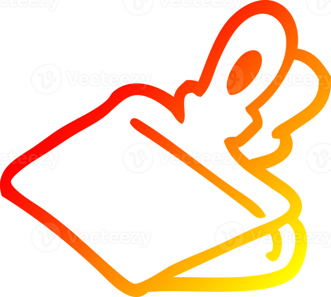 warm gradient line drawing of a cartoon paper clip png