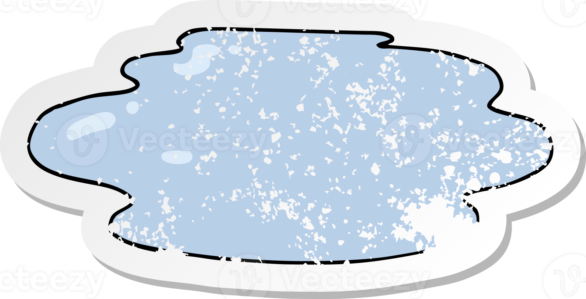 distressed sticker of a cartoon puddle of water png