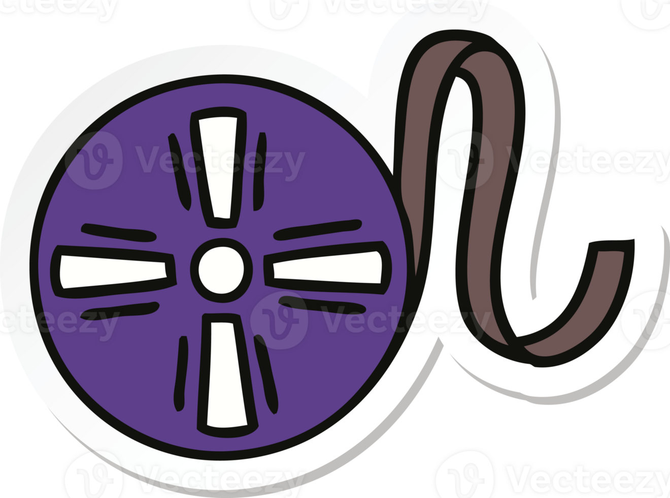 sticker of a cute cartoon movie roll png