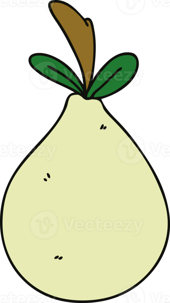 hand drawn quirky cartoon pear png