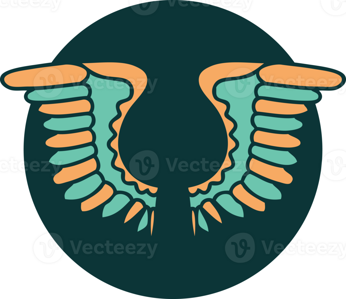 iconic tattoo style image of a wing png