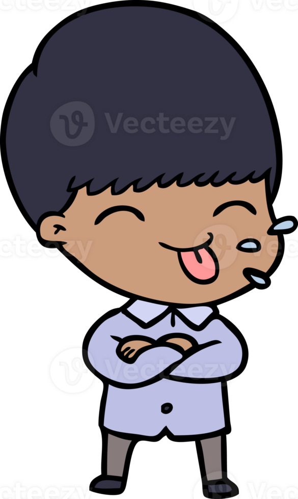 cartoon boy sticking out tongue png