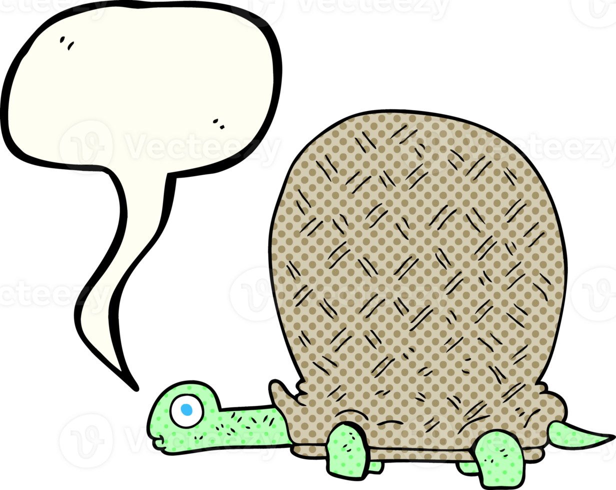 hand drawn comic book speech bubble cartoon tortoise png