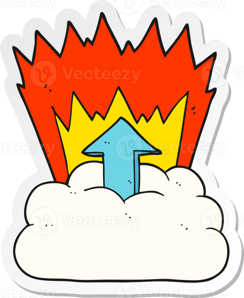 sticker of a cartoon upload to the cloud png