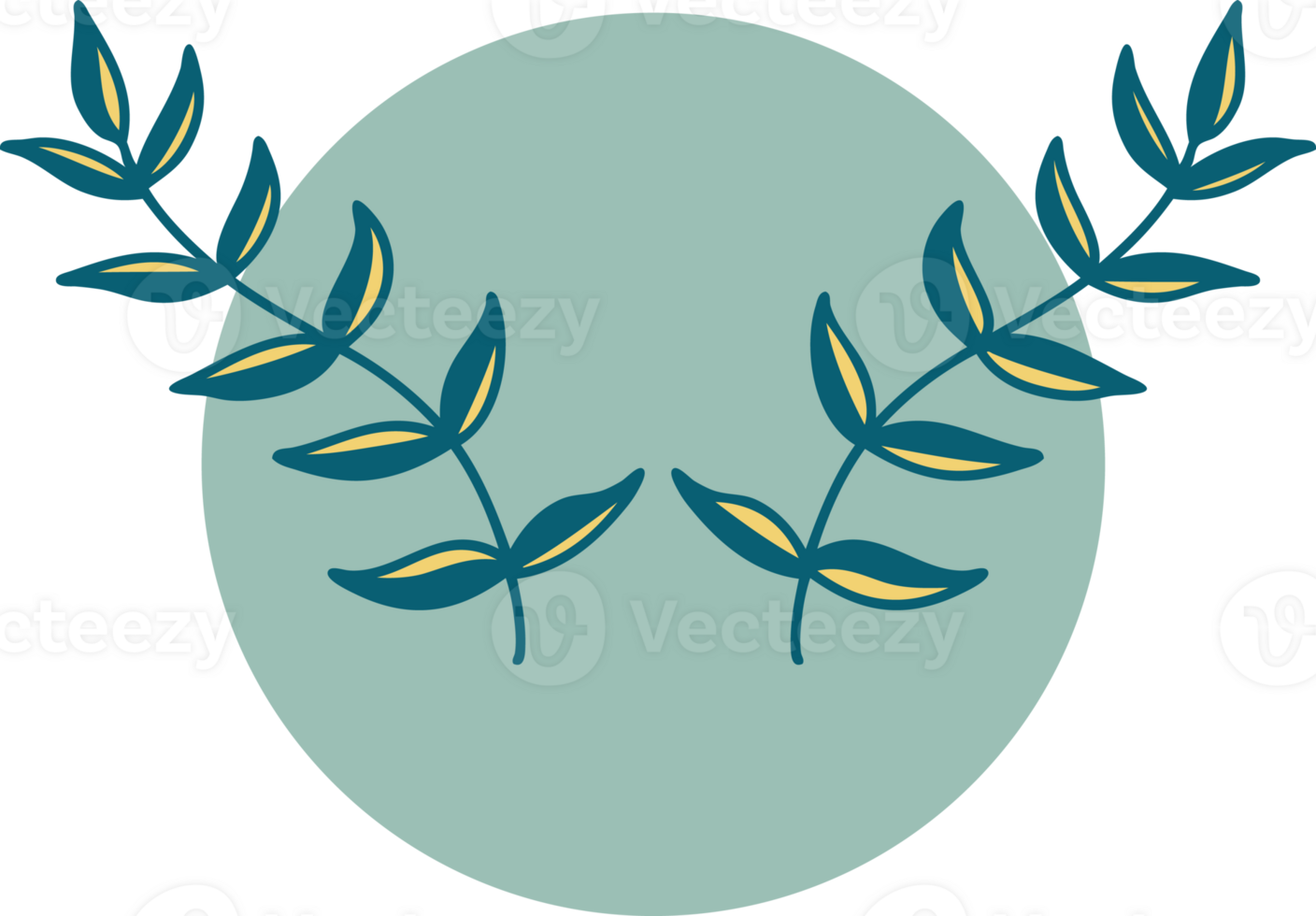 iconic tattoo style image of leaves png