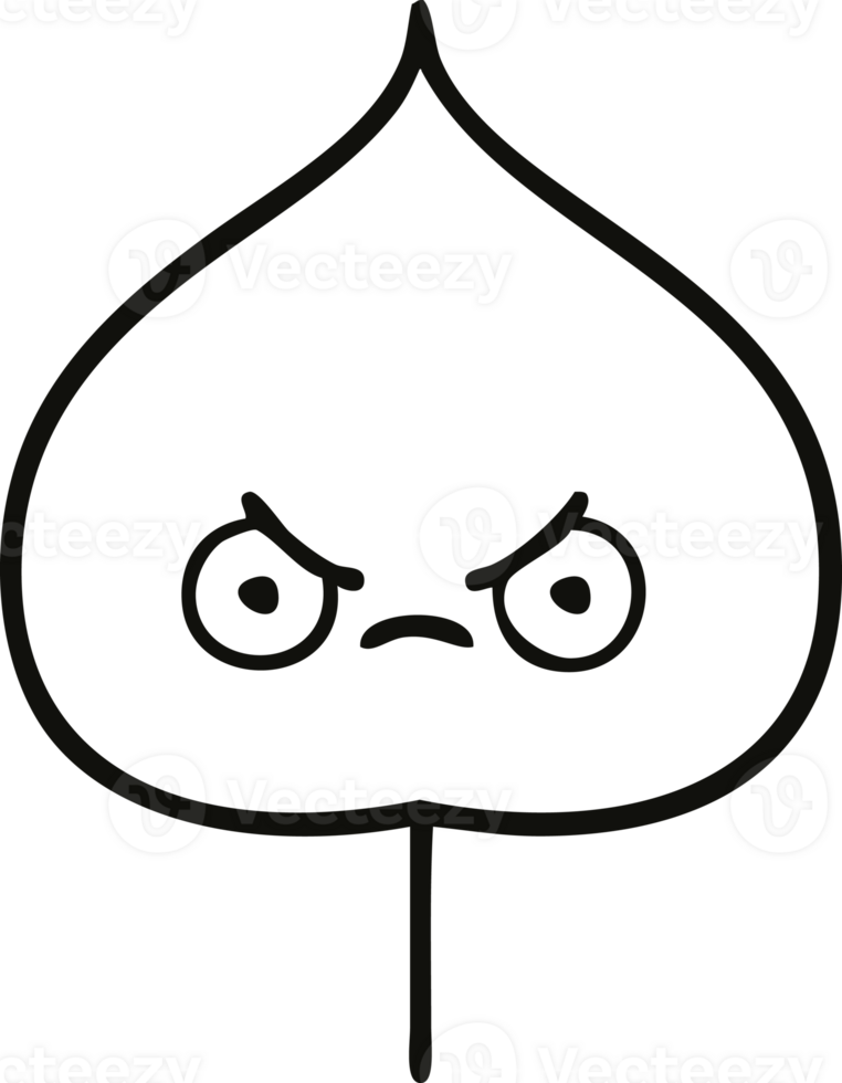 line drawing cartoon of a expressional leaf png