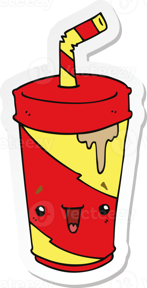 sticker of a cute cartoon soda png