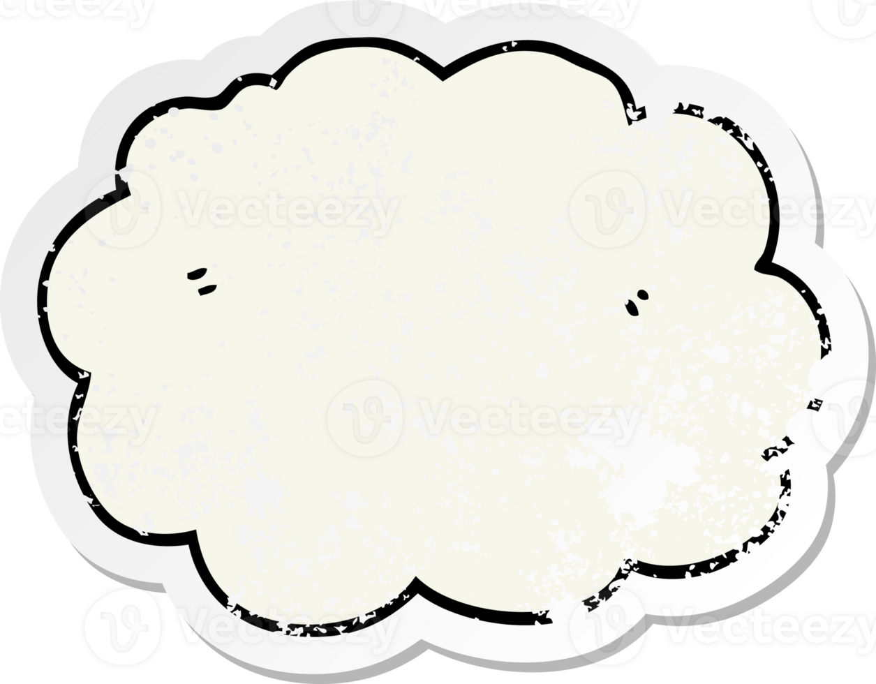 distressed sticker of a cartoon cloud png