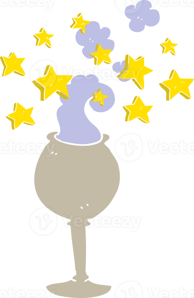 flat color illustration of magic goblet png