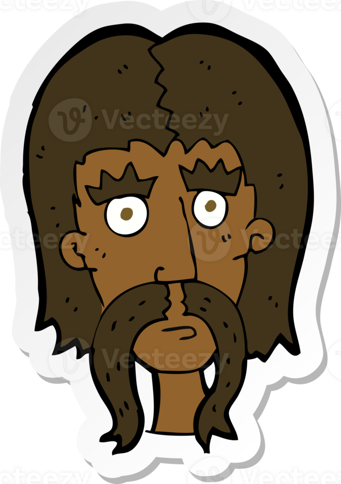 sticker of a cartoon man with long mustache png