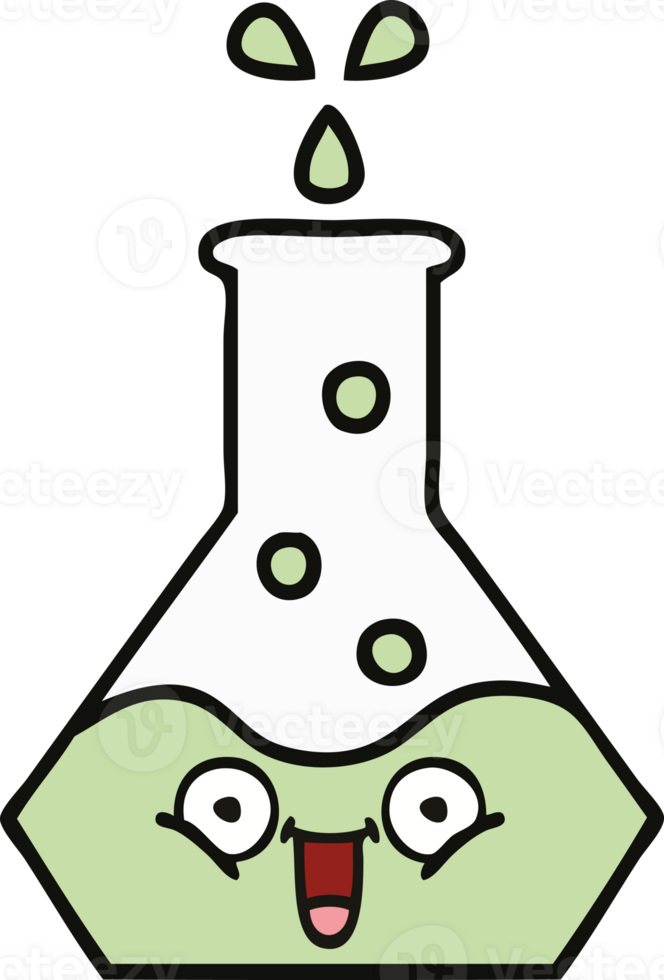 cute cartoon of a science beaker png