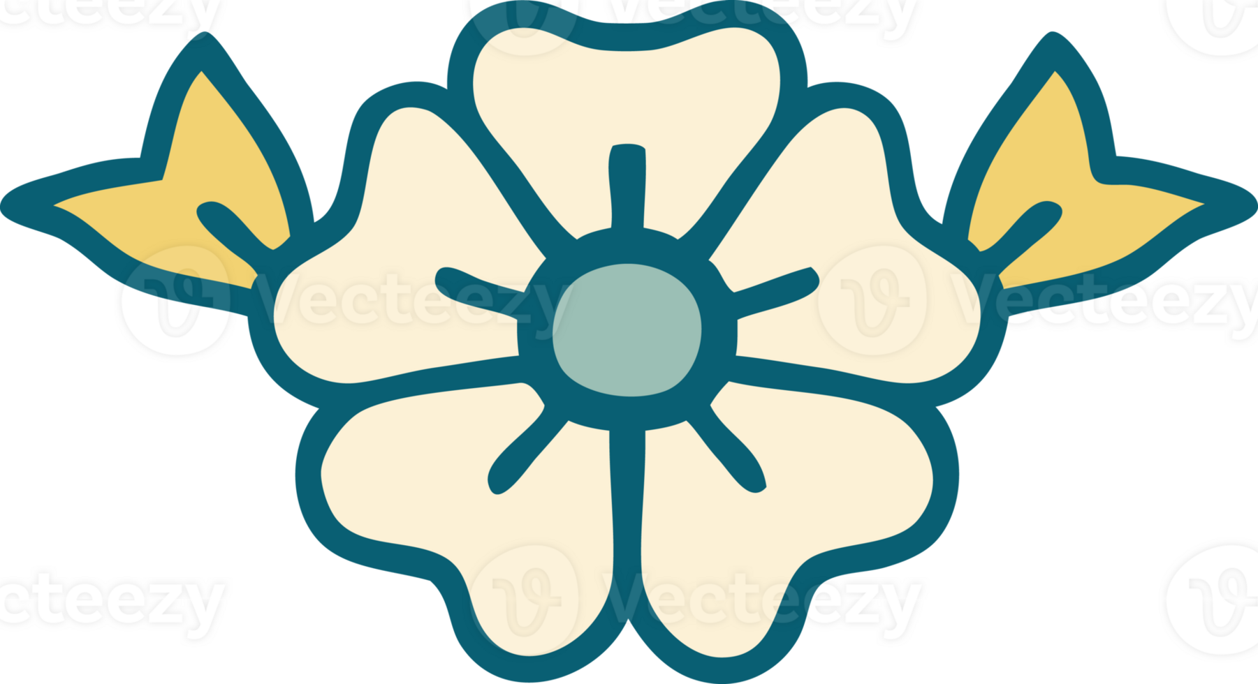 iconic tattoo style image of a flower png