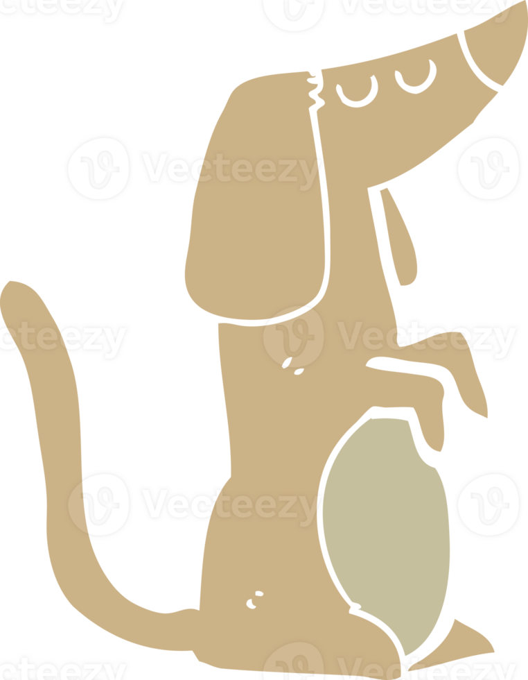 flat color style cartoon dog png
