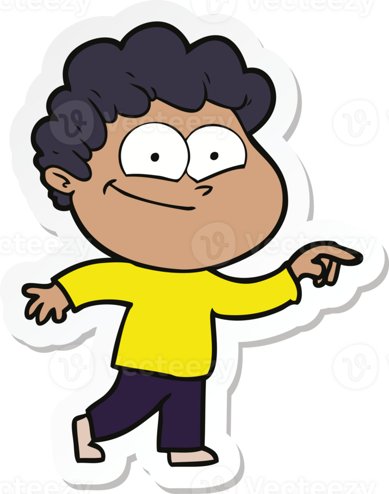 sticker van een cartoon gelukkige man png