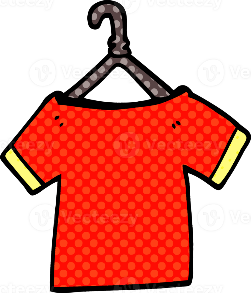 cartoon doodle t shirt on hanger png