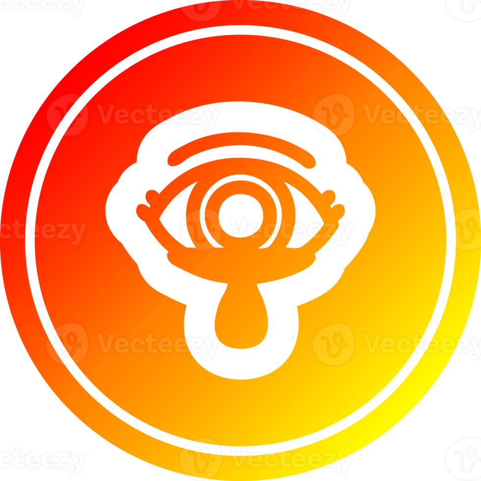 mystic eye crying blood circular icon with warm gradient finish png