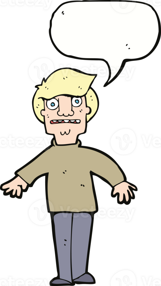 cartoon shocked man with speech bubble png