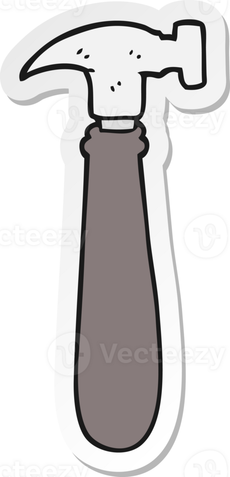 sticker of a cartoon hammer png