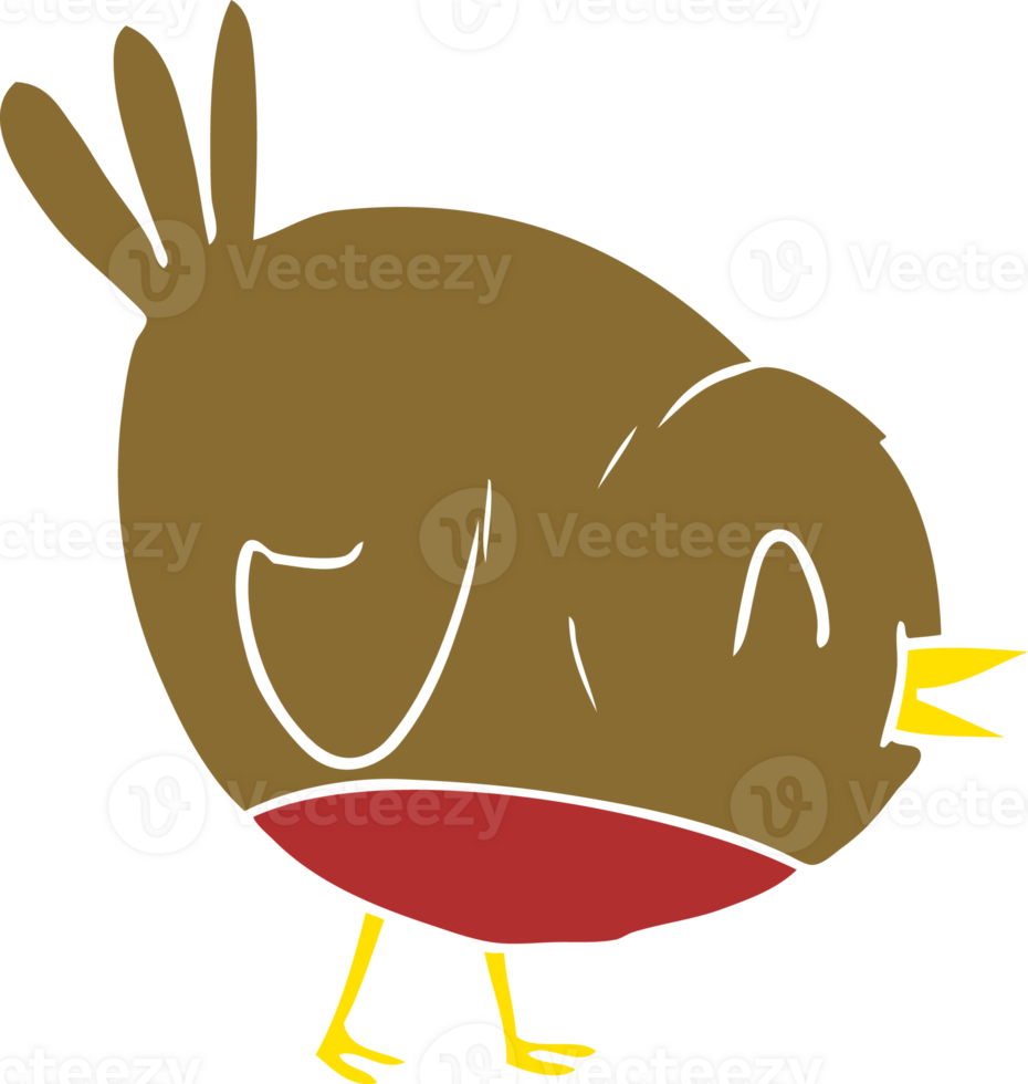 flat color style cartoon robin bird png