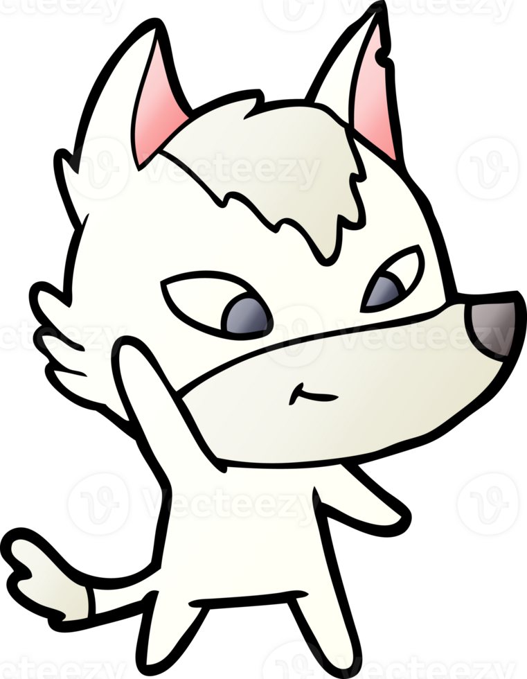 friendly cartoon wolf png