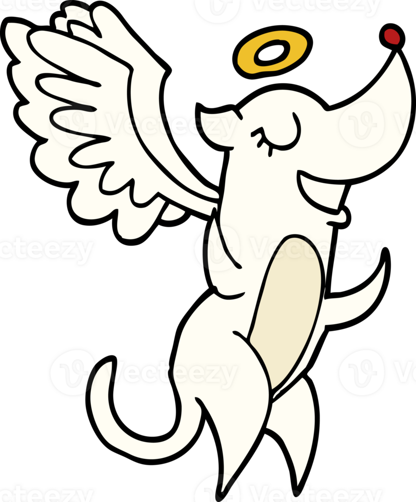 cartoon doodle angel dog png