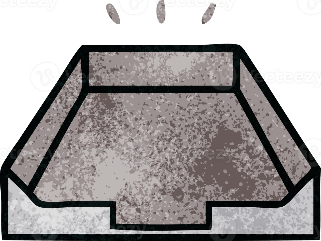 retro grunge texture cartoon of a in box png