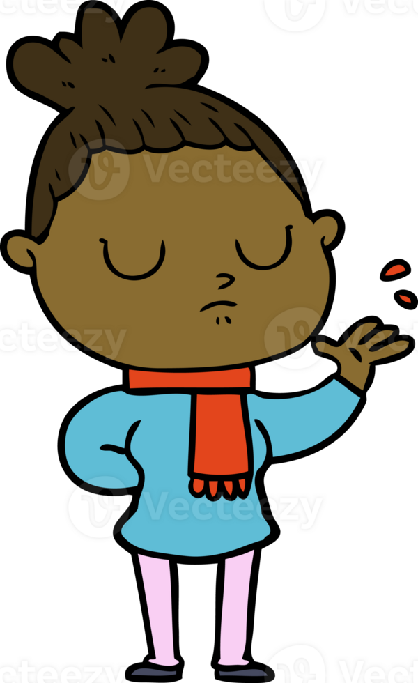 cartoon calm woman png