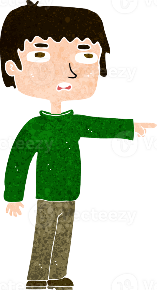 tecknad pojke pekar png