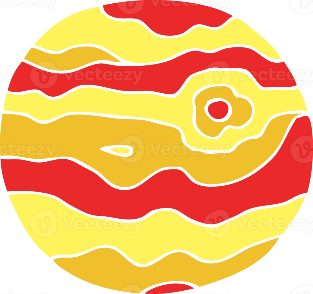 flat color illustration of alien planet png