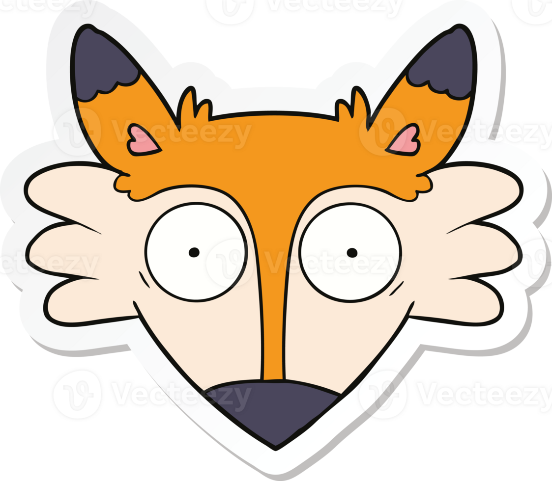 sticker of a cartoon startled fox png