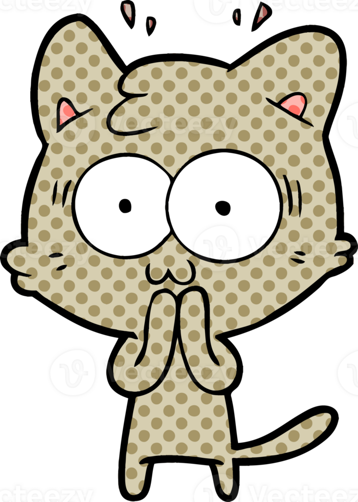 cartoon surprised cat png