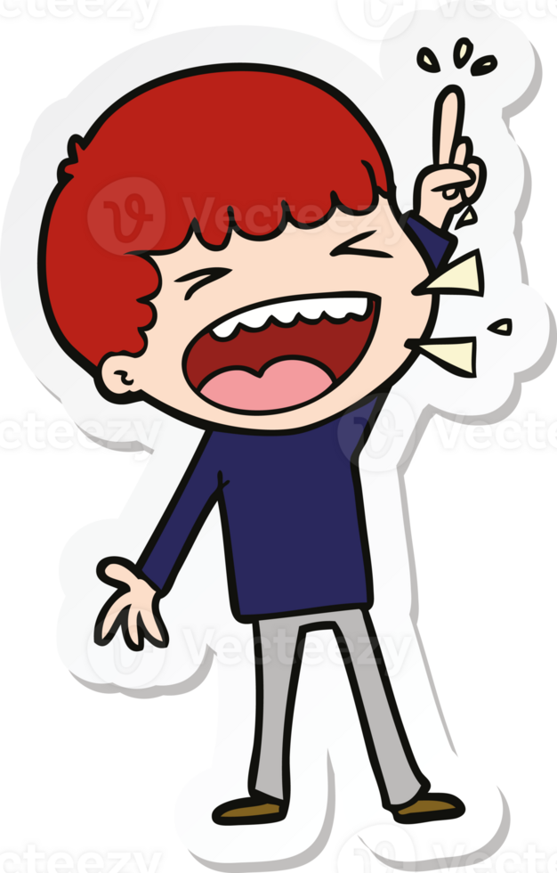 sticker of a cartoon laughing man png