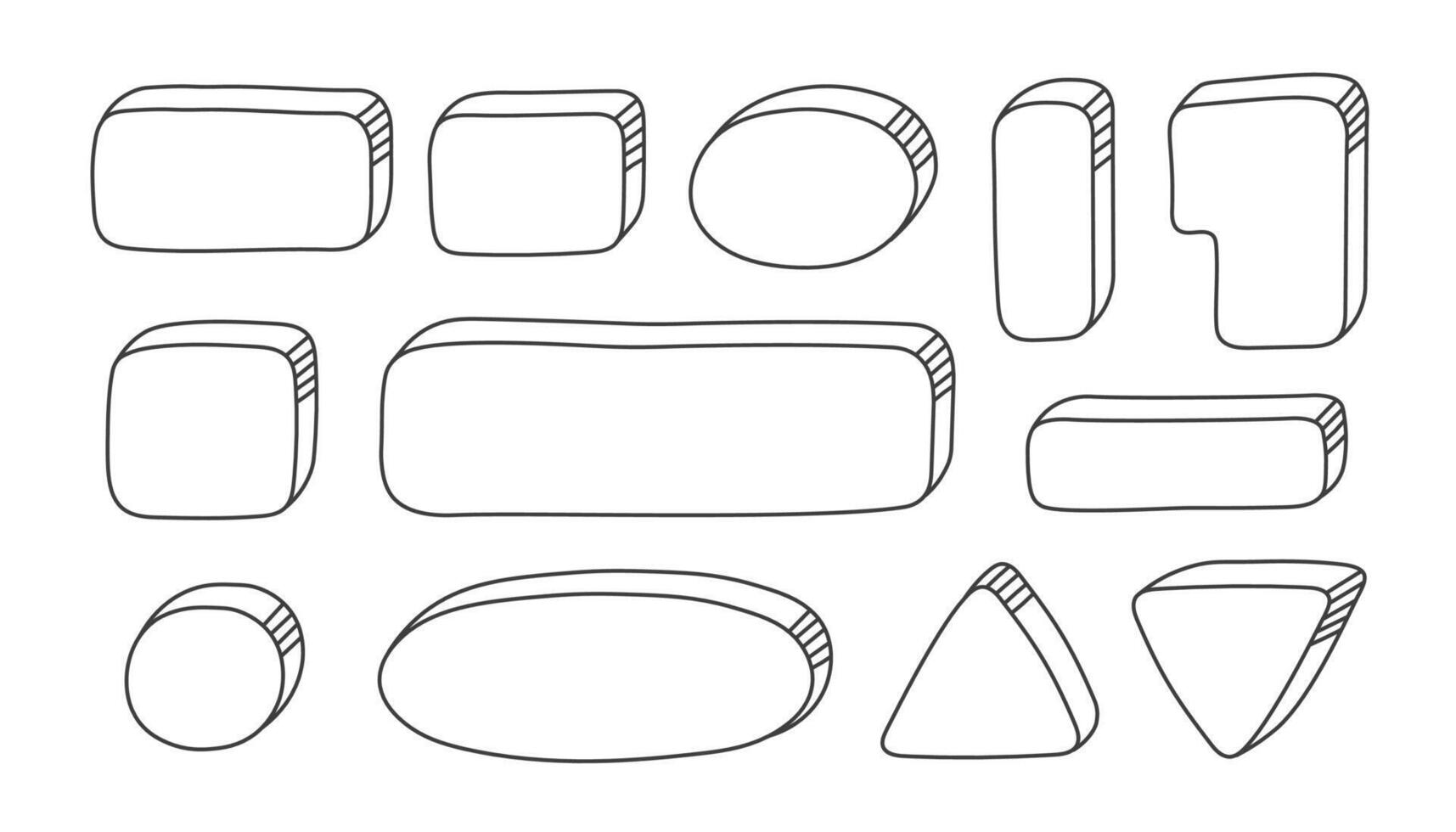 Outline buttons set vector