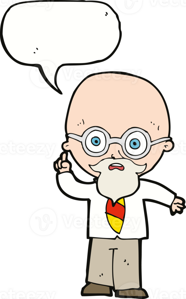 cartoon professor with speech bubble png
