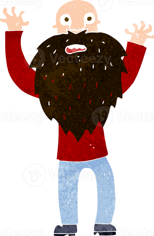 cartoon frightened old man with beard png