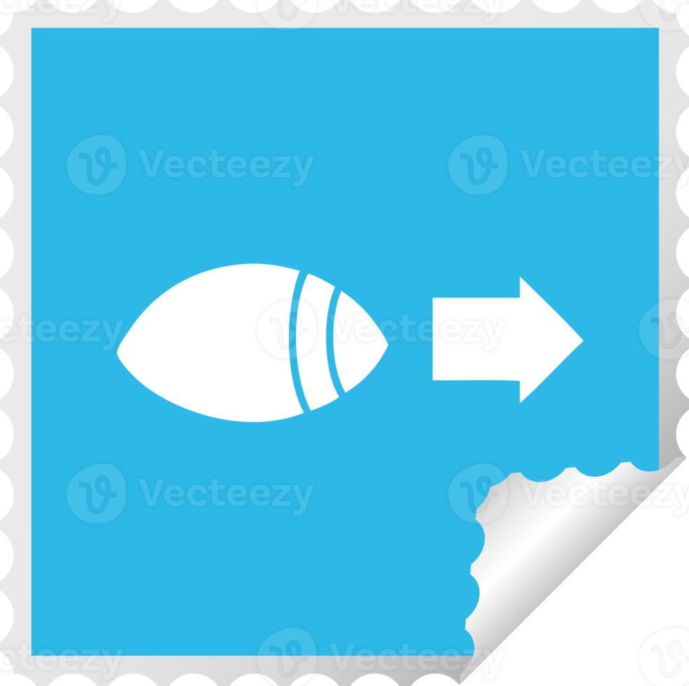 square peeling sticker cartoon of a eye looking to one side png