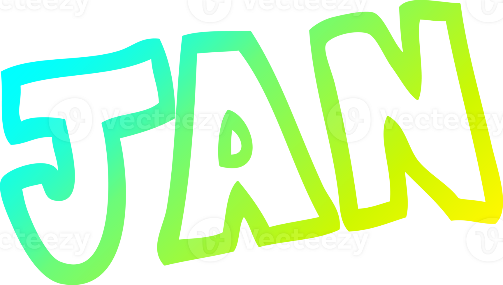 cold gradient line drawing of a cartoon month of january png