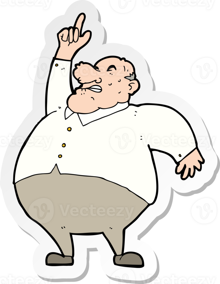 sticker of a cartoon big fat boss png