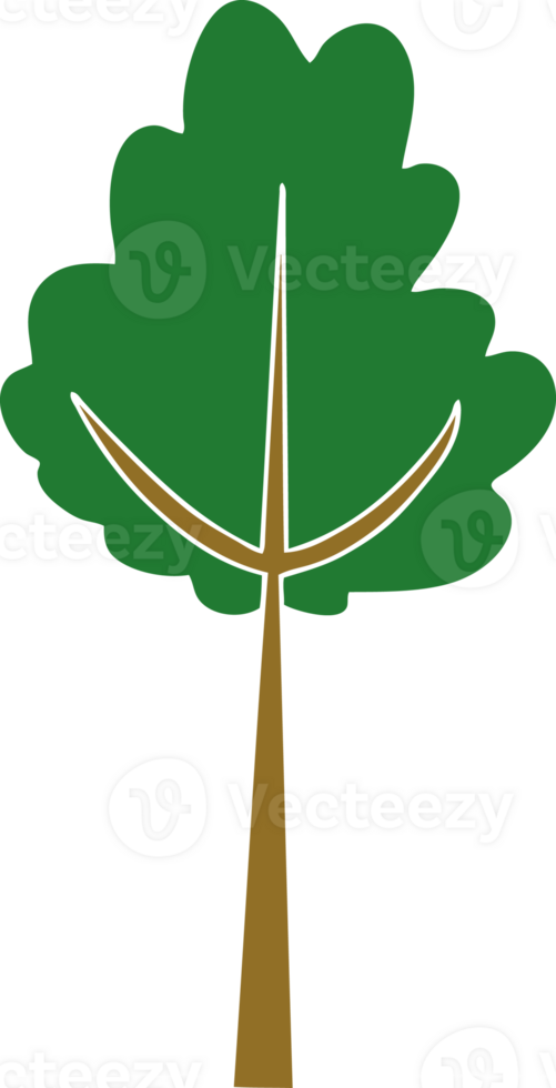hand drawn quirky cartoon tree png