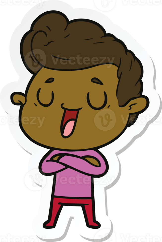 sticker of a happy cartoon man png