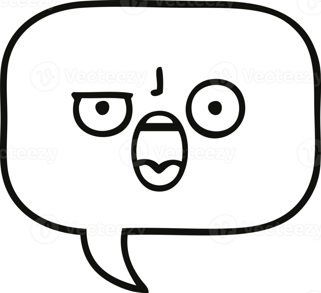line drawing cartoon of a speech bubble png