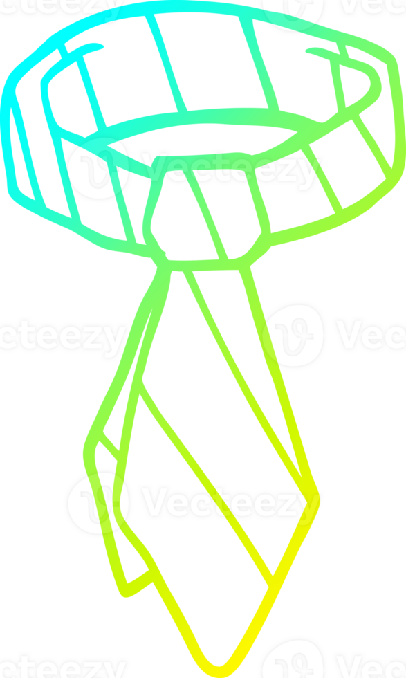 cold gradient line drawing of a cartoon tie png